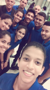 Team Sri Lanka before leaving the country