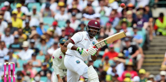West Indies batsman Darren Bravo steers a ball away from the Australian bowling on the first day of the third cricket Test match in Sydney on January 3, 2016. AFP PHOTO / William WEST