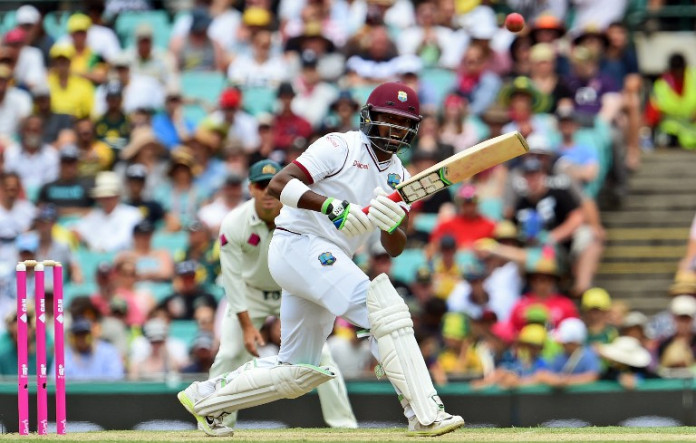 West Indies batsman Darren Bravo steers a ball away from the Australian bowling on the first day of the third cricket Test match in Sydney on January 3, 2016. AFP PHOTO / William WEST