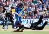 Sri Lanka upstaged by New Zealand in an electrifying T20I Milinda Siriwardana of Sri Lanka (C) plays a shot past Ish Sodhi of New Zealand (bottom) as Luke Ronchi (L) of New Zealand looks on, during the first Twenty20 cricket match between New Zealand and Sri Lanka at the Bay Oval in Mount Maunganui on January 7, 2016. AFP PHOTO / MICHAEL BRADLEY / AFP / MICHAEL BRADLEY