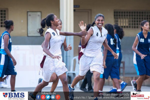 PGS girls celebrating after a scoring a basket 