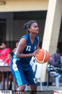 Greshani Fernando (12) just before a free throw attempt