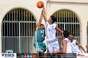 Shenal Sameul blocking off a shot in defense