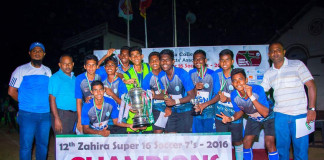 12th Zahira Super 16 Soccer 7's 2016 - Zahira College Grounds - 08/10/2016 Cup champions Wesley College, Colombo