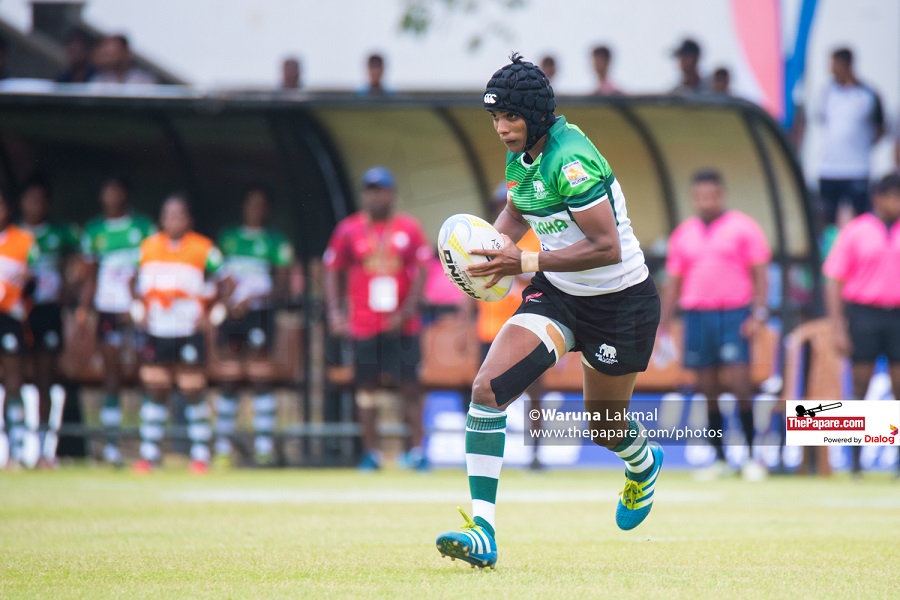 Ayesha Kaluarachchi in action for Sri Lanka