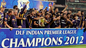 2012ஆம் ஆண்டின் ஐ.பி.எல. வெற்றியாளர்கள் - கொல்கத்தா நைட் ரைடர்ஸ் அணி - AFP PHOTO