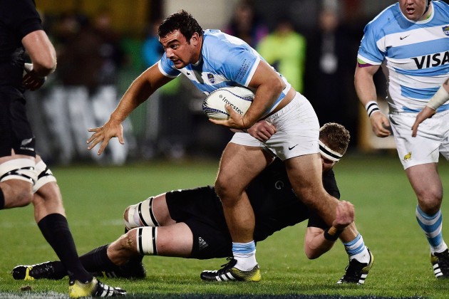 Go forward: Agustin Creevy is a fine leader and scored two tries for the Pumas