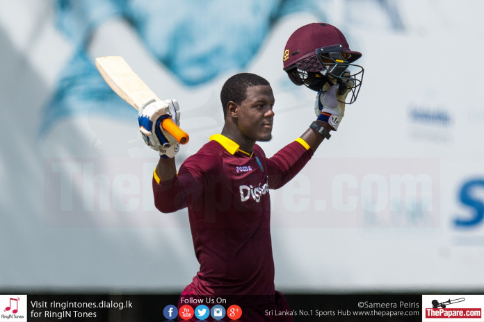 Carlos Brathwaite Carlos Brathwaite raises his bat after making a stunning century