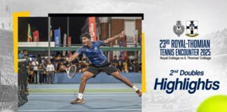 HIGHLIGHTS – 23rd Royal – Thomian Tennis Encounter | 2nd Doubles 2nd Dou Highl;ifht - 23rd Royal-Thomian Tennis Encounter 2025