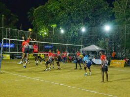 Tamil Nadu Youth Men's Volleyball Team in action in their tour of Sri Lanka 2023