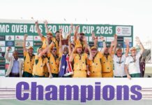 40s ප්රවීනයන්ගේ ලෝක කුසලානය ඕස්ට්රේලියාවට IMC Over 40s T20 World Cup 2025