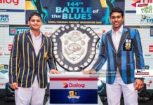 S. Thomas’ with a slight edge; Royal not to be underestimated Royal skipper Dasis Manchanayake (L) & S. Thomas’ captain Romesh Mendis (R) posing with the D.S. Senanayake Shield