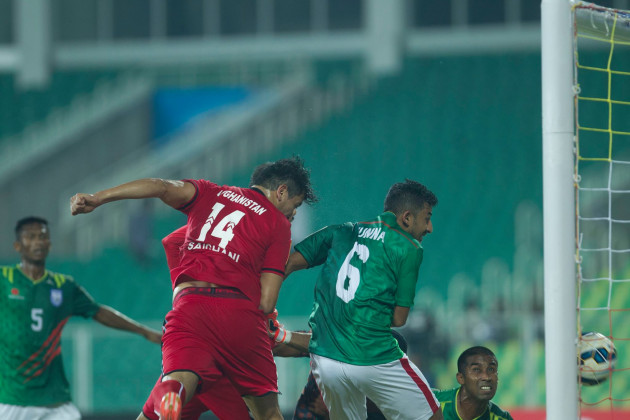 Afghanistan looked the better of the sides and took lead in the 29th minute through Masih Saighani's goal. (Photo - SAFF Suzuki Cup)