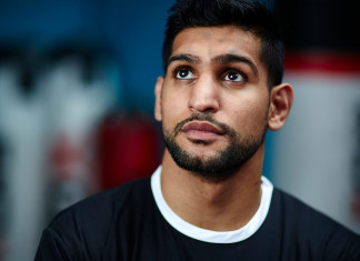 Amir Khan trained with Manny Pacquiao at Freddie Roach’s Wild Card gym in Hollywood. Photograph: Christopher Thomond for the Guardian