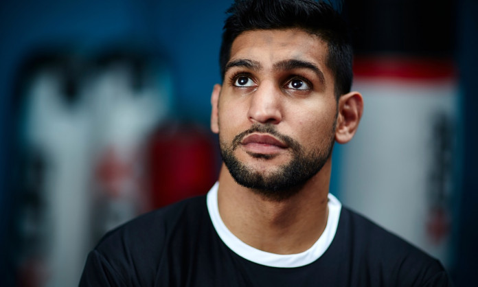 Amir Khan trained with Manny Pacquiao at Freddie Roach’s Wild Card gym in Hollywood. Photograph: Christopher Thomond for the Guardian