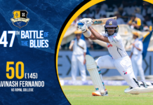 WATCH – Avinash Fernando 50 (145) vs Royal – 147th Battle of the Blues