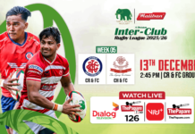 LIVE – CR & FC vs CH & FC – Maliban Inter-Club Rugby League 2025/26 CR & FC vs CH & FC