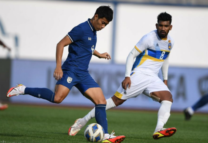 Action from the Sri Lanka v Thailand in their AFC Asian Cup qualifiers 2023 – 3rd Round match