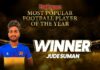 ThePapare ஆண்டின் பிரபல கால்பந்து வீரராக தெரிவான ஜூட் சுபன் Jude Suman ThePapare Most Popular Football Player of the year