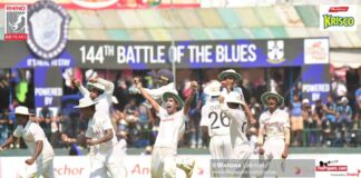 Royal camp celebrating a wicket – 144th Battle of the Blues