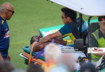 Karunaratne hit by Cummins bouncer