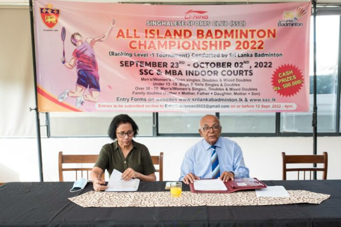 Dates announced for SSC All Island Open Badminton Championship 2022
