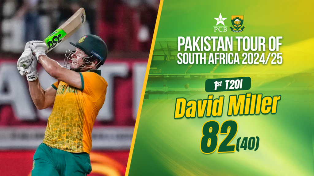 WATCH David Miller 82 (40) Pakistan tour of South Africa 2024 1st T20I