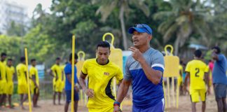 Head Coach Nizam Packeer Ali on beach training