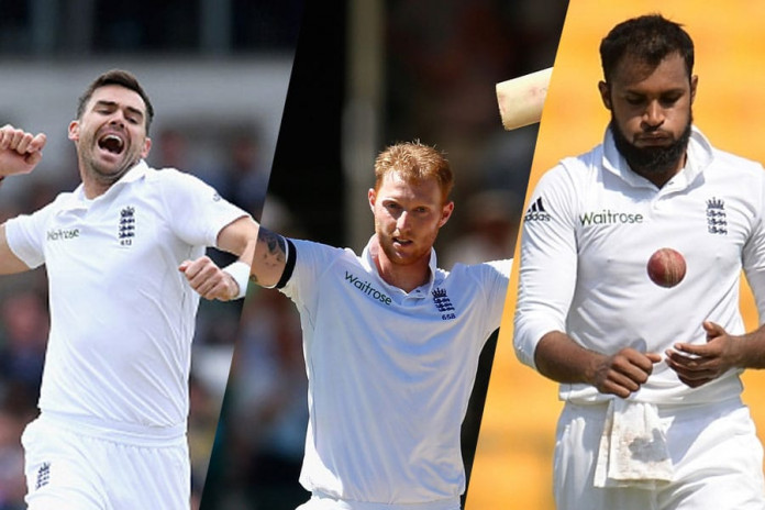 James Anderson, Ben Stokes, Adil Rashid James Anderson, Ben Stokes, Adil Rashid