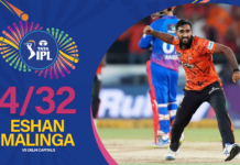 WATCH – Eshan Malinga 4/32 vs Delhi Capitals | IPL 2026 – Match 31