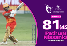 WATCH – Pathum Nissanka 81 (42) vs MI Emirates – ILT20 Season 4 – Match 3
