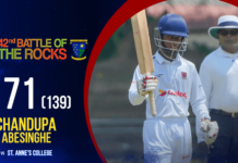 WATCH – Chandupa Abeysinghe 71 (139) vs St. Anne’s College | 42nd Battle of the Rocks – Day 2