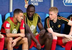 Eden Hazard (L), Lukaku (M) & De Bruyne (R) 