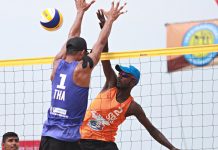Only win for Tiron & Yapa at Samila Open Sri Lanka's Indika Tiron & Malintha Yapa in action - 20th Asian Beach Tour Samila Open 2019