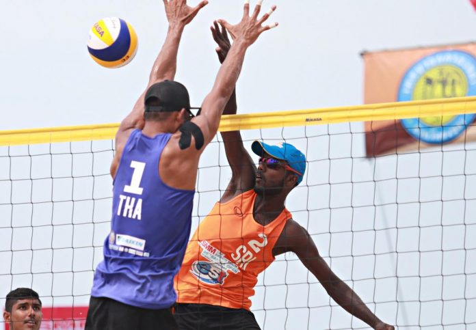 Sri Lanka's Indika Tiron & Malintha Yapa in action - 20th Asian Beach Tour Samila Open 2019