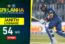 WATCH – Janith Liyanage 54 (63) – 2nd ODI – Sri Lanka tour of Pakistan 2025