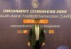 Sri Lanka Football President Jaswar Umar elected to AFC & SAFF ExCo’s Sri Lanka Football President Jaswar Umar at the 2022 SAFF Congress