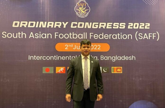 Sri Lanka Football President Jaswar Umar at the 2022 SAFF Congress