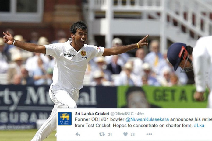 Nuwan Kulasekara announces his retirement from Test Cricket