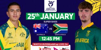 LIVE – Australia vs South Africa – ICC U19 Men’s Cricket World Cup 2026 LIVE – Australia vs South Africa