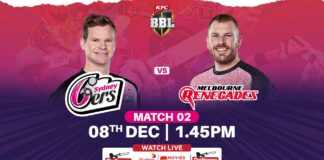 LIVE – Sydney Sixers vs Melbourne Renegades