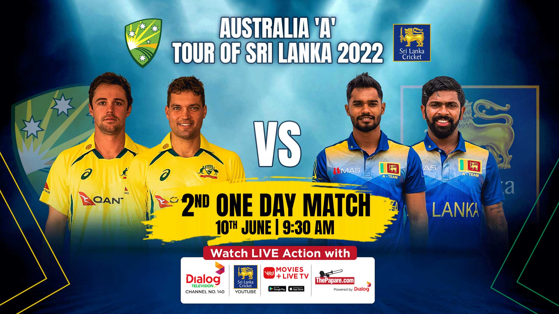 REPLAY - Australia 'A' tour of Sri Lanka 2022 - 2nd One Day