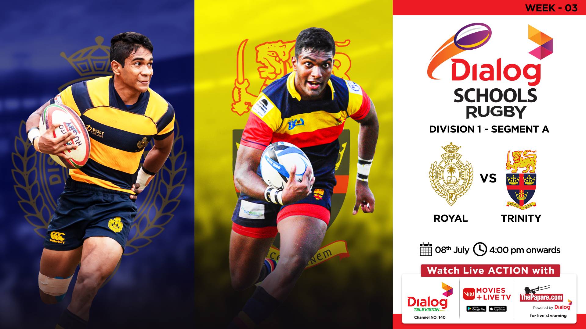 REPLAY - Royal College vs Trinity College – Dialog Schools Rugby League ...