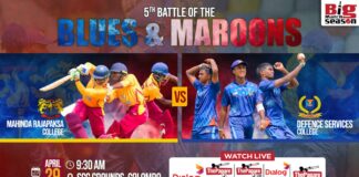 LIVE – Mahinda Rajapaksa College vs Defence Services College – 5th Battle of the Blues & Maroons