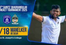 HIGHLIGHTS – Manelker de Silva 4/18 vs St. Joseph’s | 56th Saints’ Quadrangular Tournament – Under 40 Final Manelker De Silva 4/18 vs St. Joseph's College