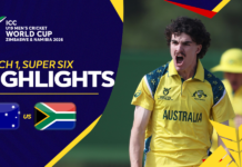 HIGHLIGHTS – Australia vs South Africa – ICC U19 Men’s Cricket World Cup 2026 – Match 1, Super Six