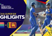 HIGHLIGHTS – South Africa vs Sri Lanka – ICC U19 Men’s Cricket World Cup 2026 – Match 8, Super Six South Africa vs Sri Lanka – ICC U19 Men’s Cricket World Cup 2026