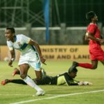 Mohamed Mufas wheels off in celebration after scoring against Maldives - SAFF U17 Championship 2022