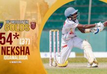 WATCH – Neksha Iddamalgoda 54* (37) vs Moratu MV – 74th Battle of the Golds Neksha Iddamalgoda