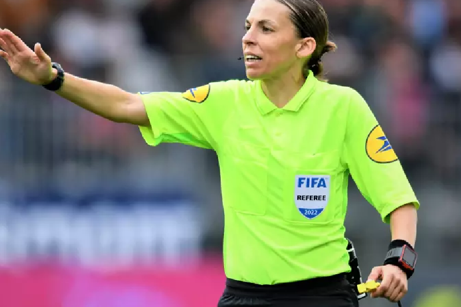 Stephanie Frappart makes history as first female referee for match